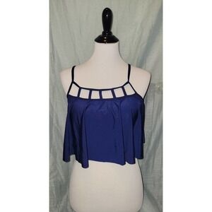 NWOT Navy blue Tankini Bikini top small